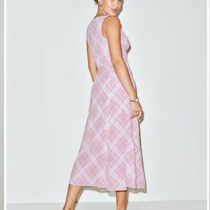 Reformation Ceara Dress in Rosa Plaid